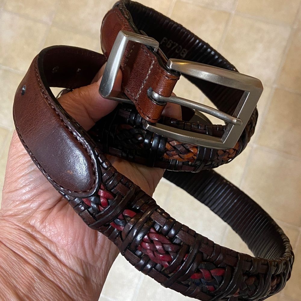 Brighton Dark Brown Leather Belt with Silver Buckle